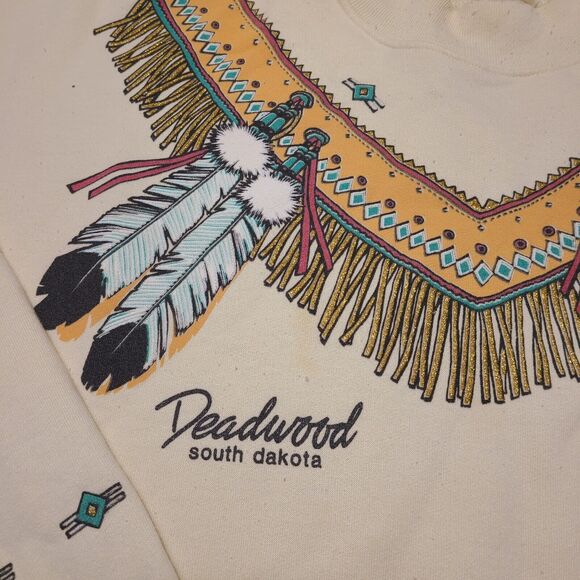 Vintage 1993 Native American Southwestern Sweatshirt Glitter Large/XL Womens - Picture 2 of 10